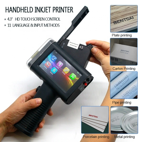 600 Dpi High Resolution Portable Handled Label Date Code Printer Marking and Coding Machine for Carton and Bottle