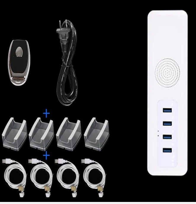 Security Display Anti Shoplifting System 4 Ports Anti Theft Alarm Device for Mobile Phone Tablet Laptop