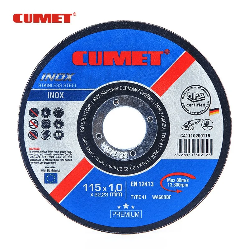 4.5&amp;rdquor Cumet; 115mm de Rueda de corte de metal y acero inoxidable