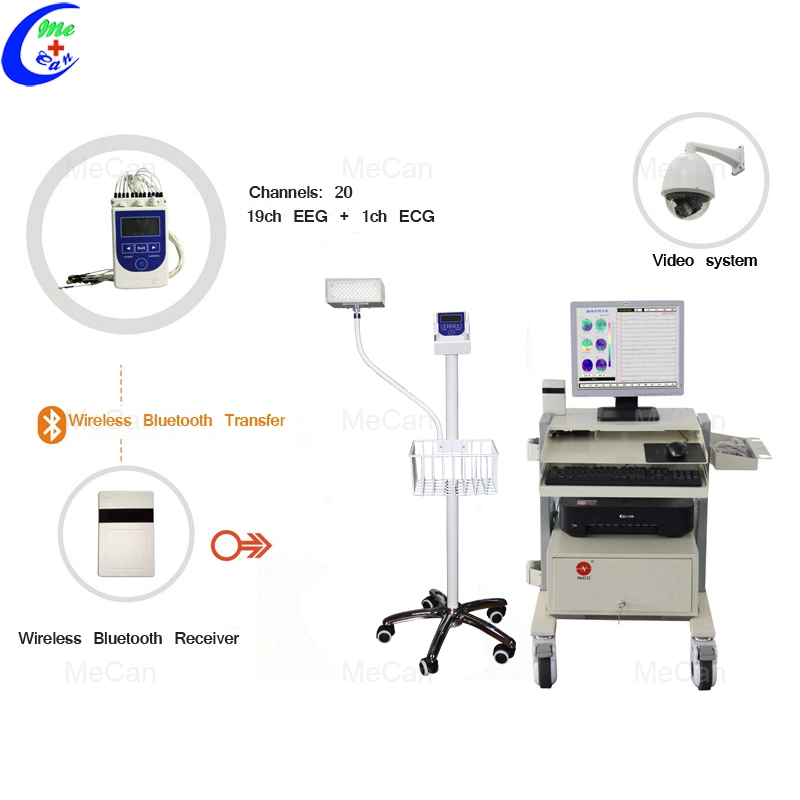 20 médicos de canal EEG portátil, sistema de EEG sem fio Bluetooth