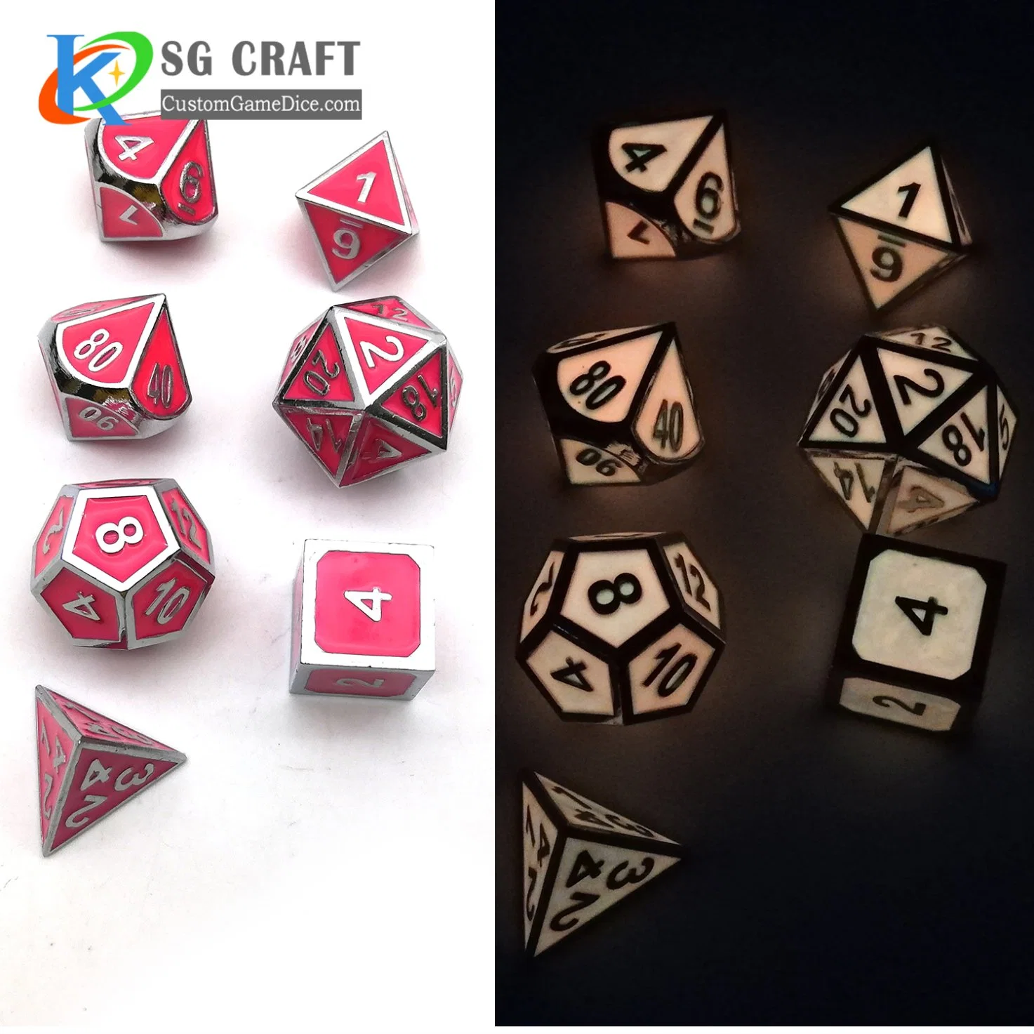 Hot Sale Factory Price for Rpg Glow Metal Dice Set Custom Dice Dice Game Custom Adult Dice Games Dice Set