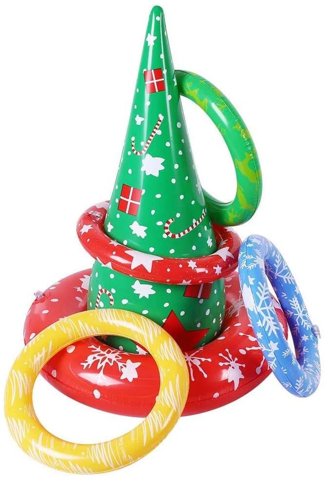 Inflatable Christmas Hat Ring Toss Game Toys for Party