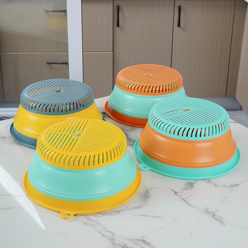 Dehydrator Washing Colander Vegetables Fruits Basket Drains Folding Table Top Food Cover Bl21086