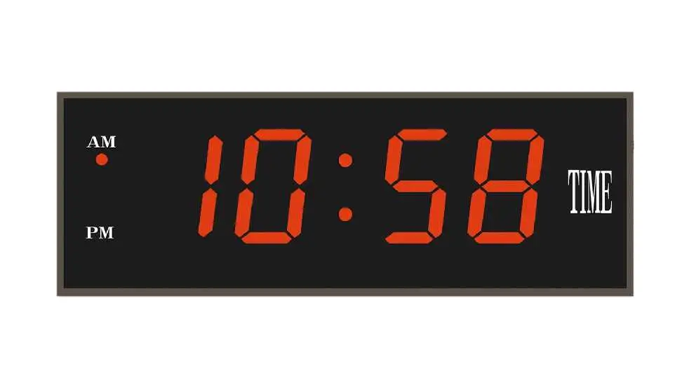 ساعة جدارية رقمية بشاشة LED بحجم كبير بإضاءة حمراء مع جهاز تحكم عن بُعد Jdl-211