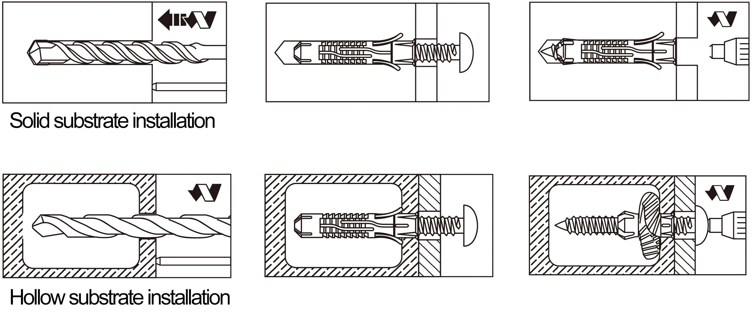 Wall Screw Nail Anchor, Plastic Wall Self Drilling Expansion Anchor