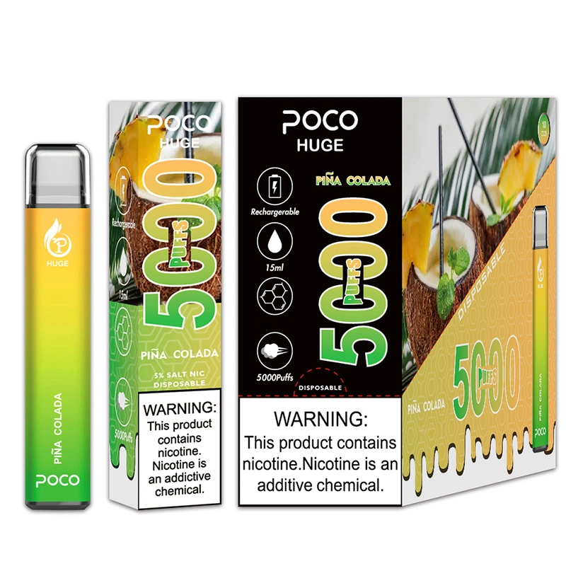 EU Us Stock electronic Cigarette Original Mesh Coil 5000 Puffs Poco Huge Disposable Vape Pen Cartridge Rechargeable 15ml 10 Flavors Device Vapor Pen Vaporize