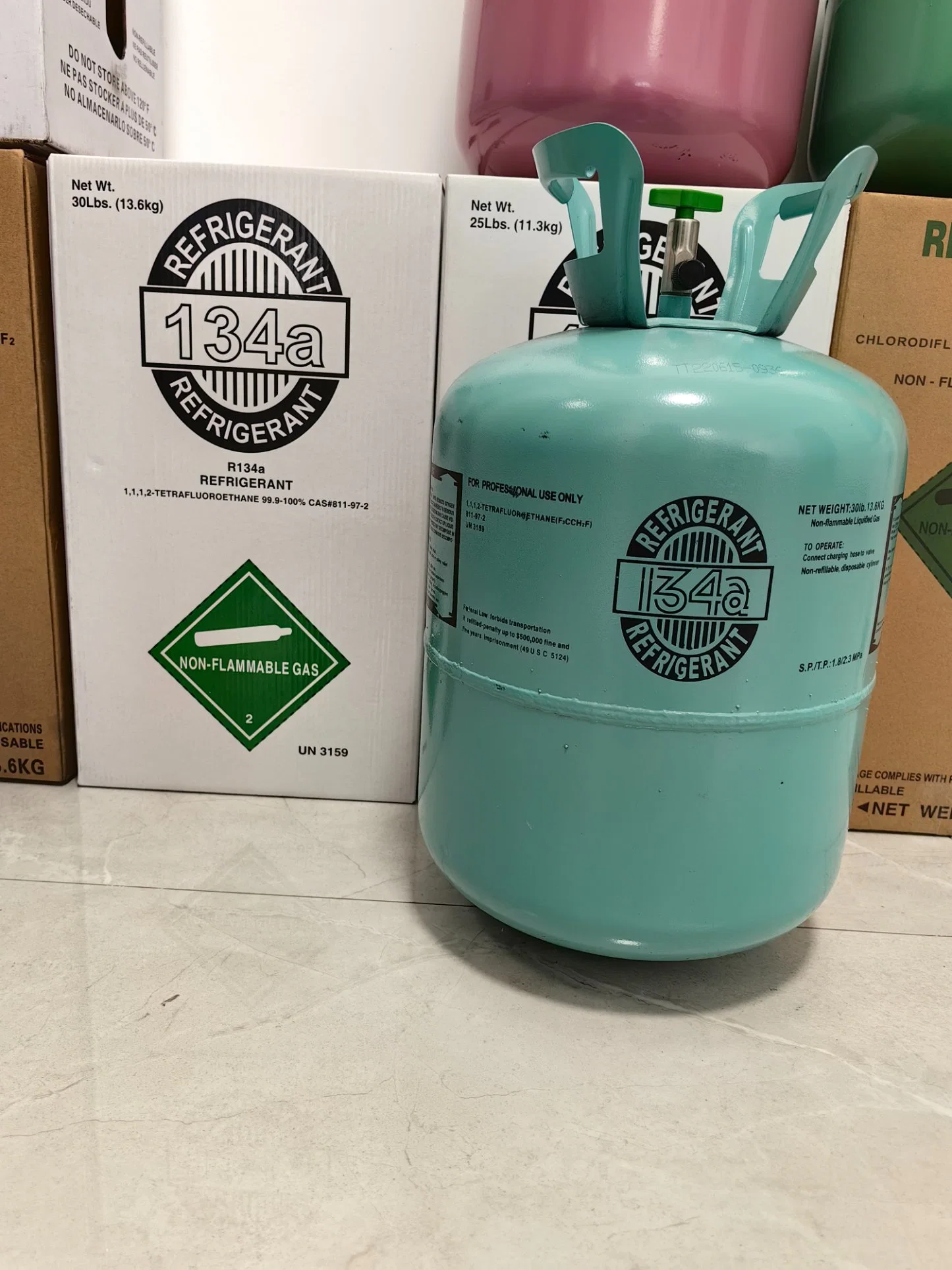 Hfc-134A R134A Refrigerant Gas 13.6kg/30lb R134A Refrigerant Gas R410A Refrigerant Gas