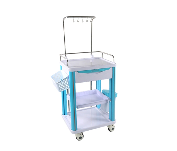 Venta caliente Muebles médicos de emergencia de ABS de anestesia clínica transfusión Medicina Carro camilla de hospital