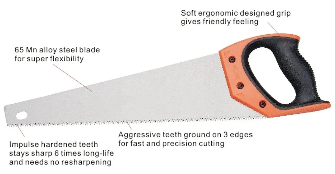 Wood Cut Garden Hand Saw with Triple Ground Hardened Teeth Fast Cut