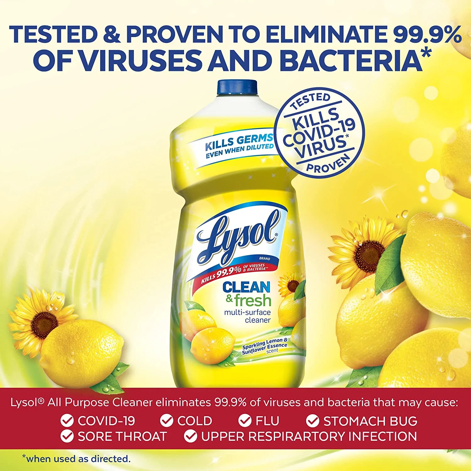 Lemon and Sunflower Multi-Effect Surface Cleaner Clean & Fresh OEM & ODM