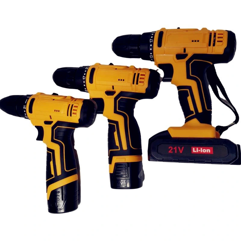 Cordless Screwdriver Heavy-Duty Cordless Drill 2 Batteries Power Tools