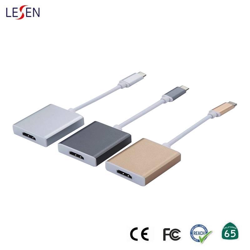 Alliage d'aluminium 3.1 USB de type C Adaptateur femelle mâle à HD