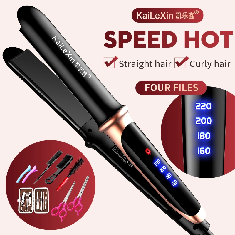 Flat Iron Ceramic Coating Nano Titanium Hair Straightener with LCD Display