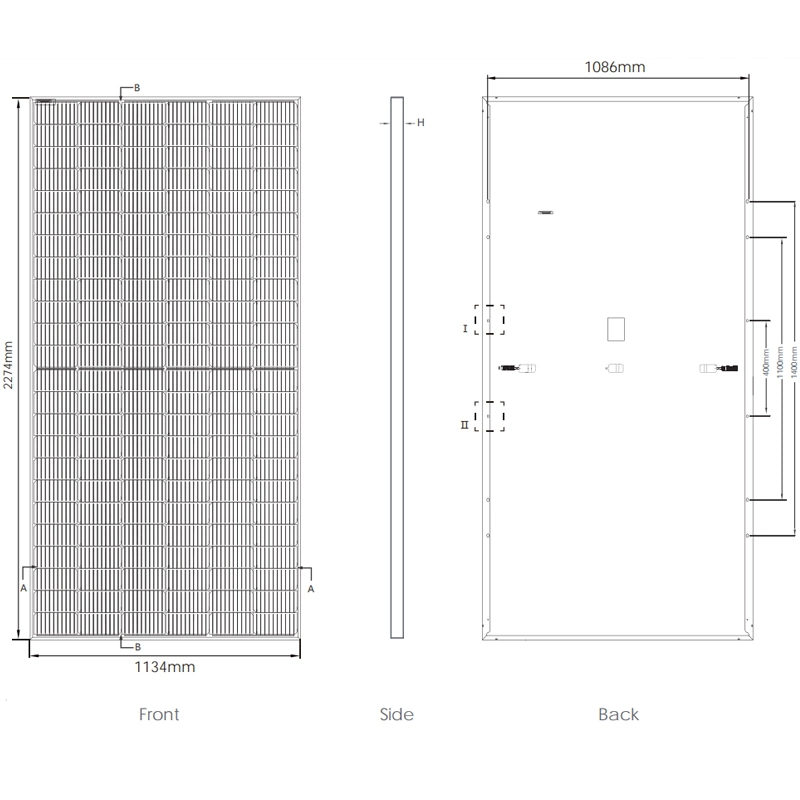 530W-550W demi-taille usine Prix Jinko panneau solaire avec long Durée de vie du cycle