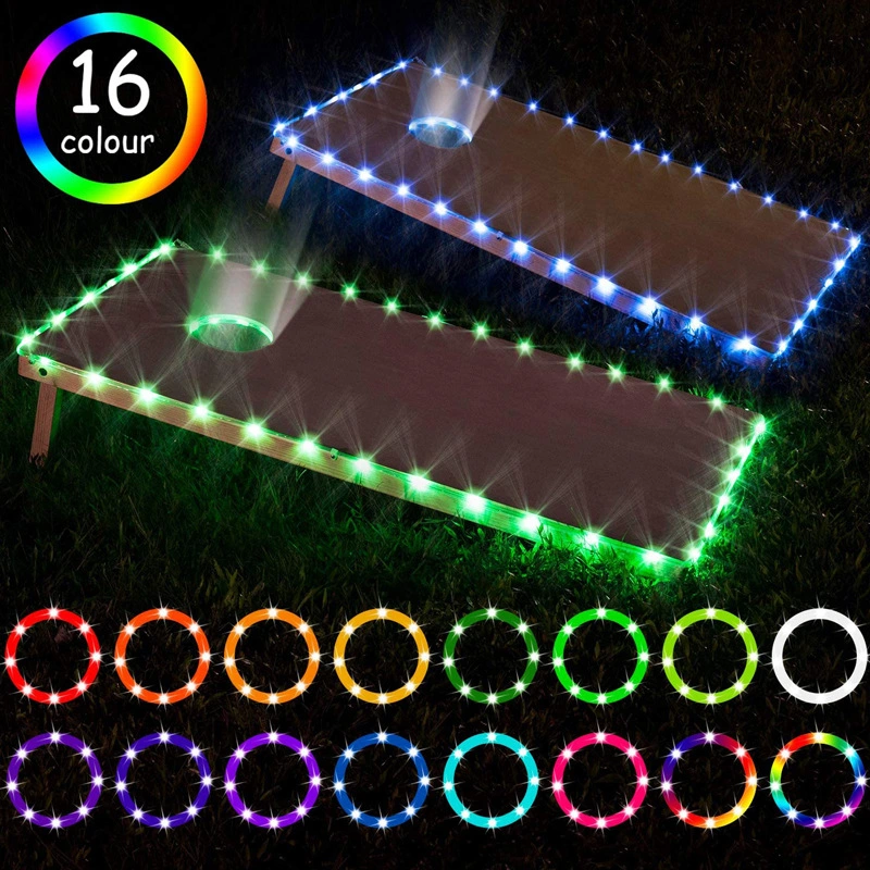 LED Corn Hole Board Lights Ring and Edge Cornhole Lights Kit
