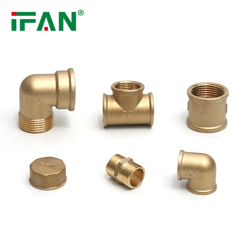 Ifan Supplier Plumbing Fitting Full Size Raccord 90 Degree Elbow Brass Fittings