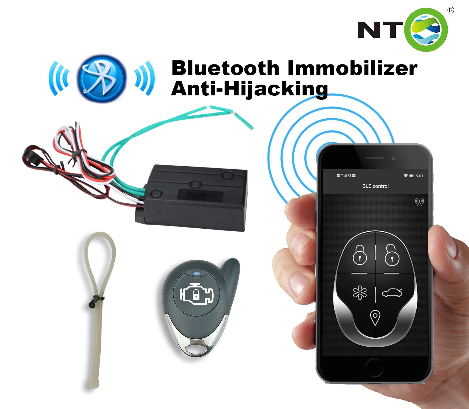 Nto RFID Immobilizer Anti-Theft Car Wireless Immobilizer Security System 2.4G Auto Immobilizer Anti-Robbing Dual Strong Conceal