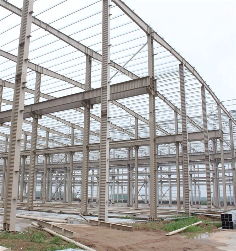 Double Slope Roof Portal Frame Light Metal Storage Building Construction Steel Structure Workshop