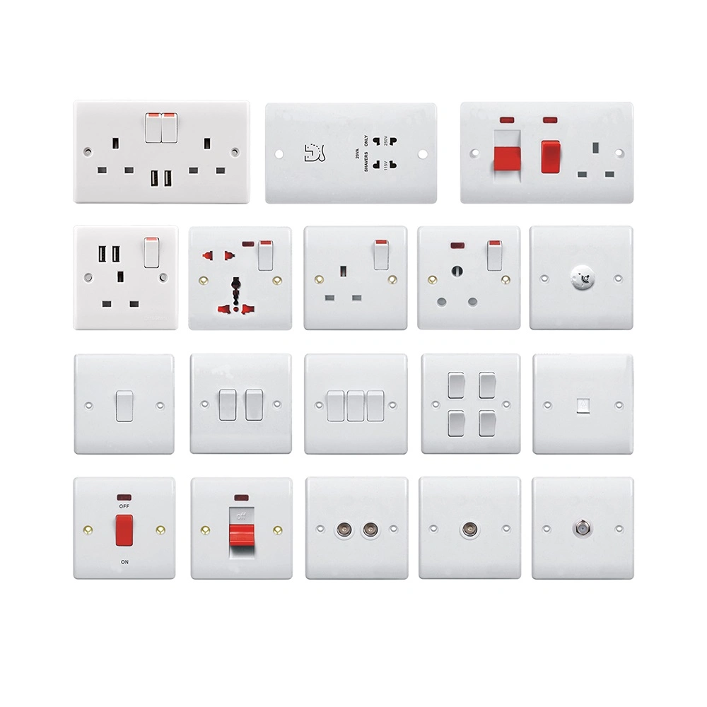 Multifunction Universal Wall USB Outlet 2 Gang Plug Socket Electrical Switch