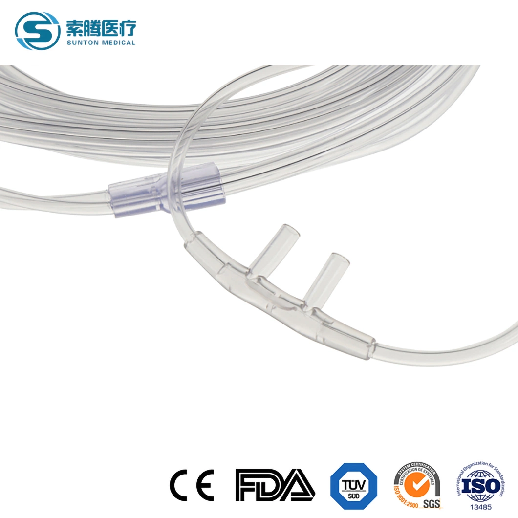 Sunton Ultra Soft Nasal Cannula China Nasal Oxygen Manufacturers EOS Disinfecting Type M Size Nasal Cannula Curved Prongs Cheap Price 4 L Nasal Cannula