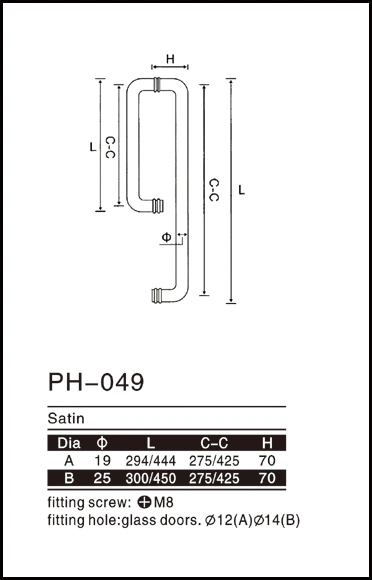 Popular Designs Manija Furniture Hardware Handles Stainless Steel Handle (pH-049)