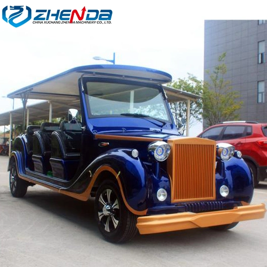CE Approved Luxury 8 Seats Electric Classic Vintage Car with Tubeless Tires and Aluminum Rim Electric Resort Car