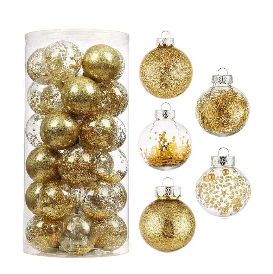 Bolas de Natal Stock Party Home decoração de Natal artificial 6 cm Pet Bolas de Natal
