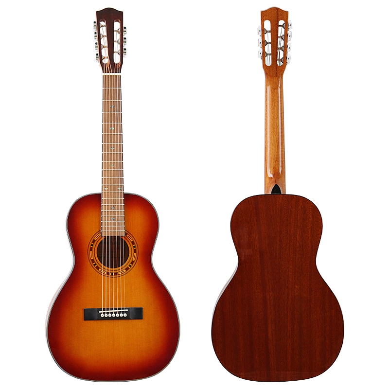 Custom 7 Strings Acoustic Guitar in Sunburst Color