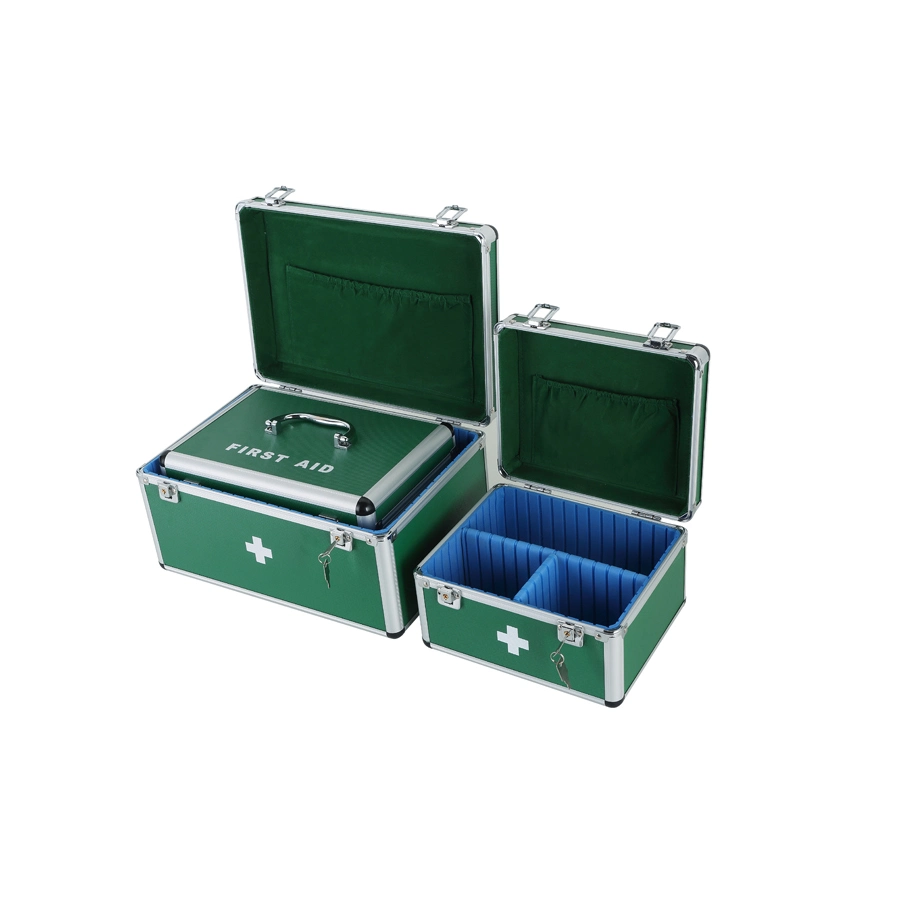 Medical ambulancia Duro Aluminio forma botiquín de primeros auxilios caja con el hardware de metal