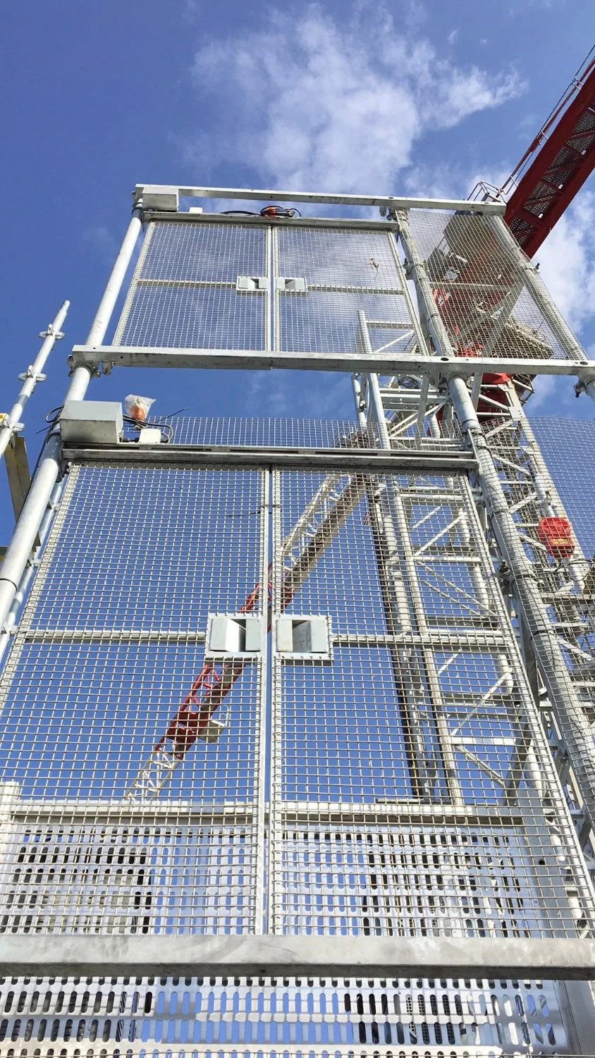 Landing Door for Construction Elevator Installed on Building Floor