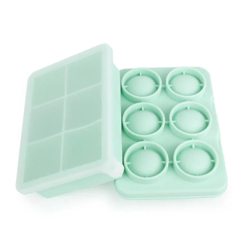 Cube de glace rond en caoutchouc personnalisé Iceball Maker 6 trous Plateaux moule silicone