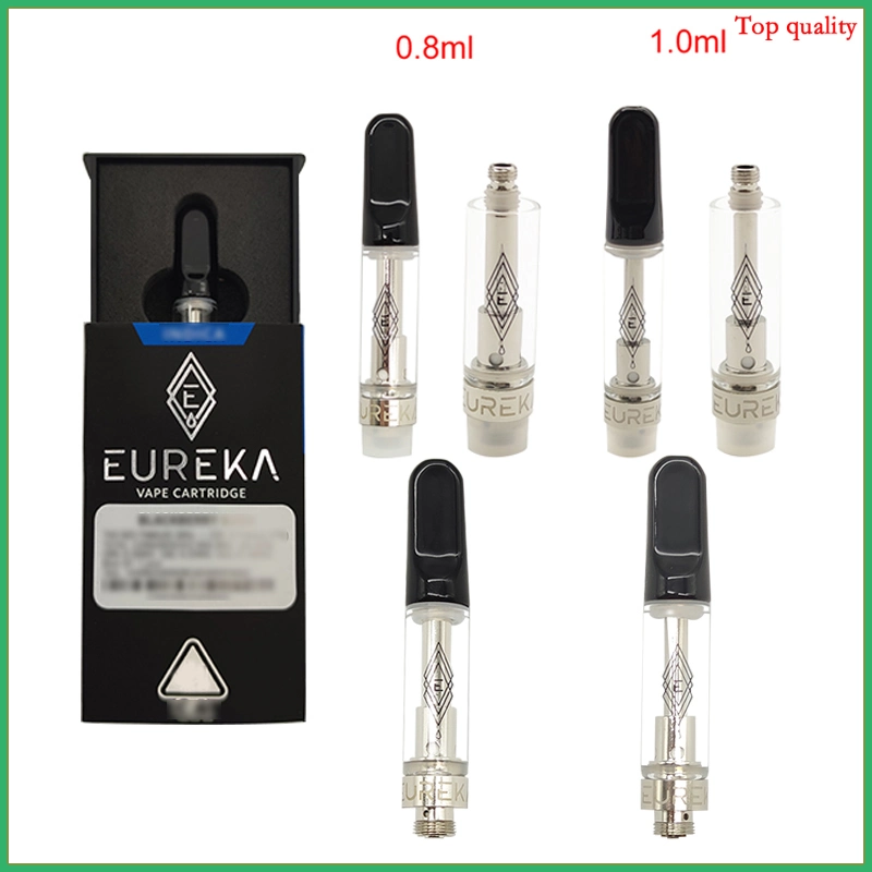 Newest Eureka Cart Ceramic Vape Cart 0.8ml 1.0ml Glass Thick Oil RS Vapor Childproof Box Tank No Leakage Atomizer Diamond Packaging