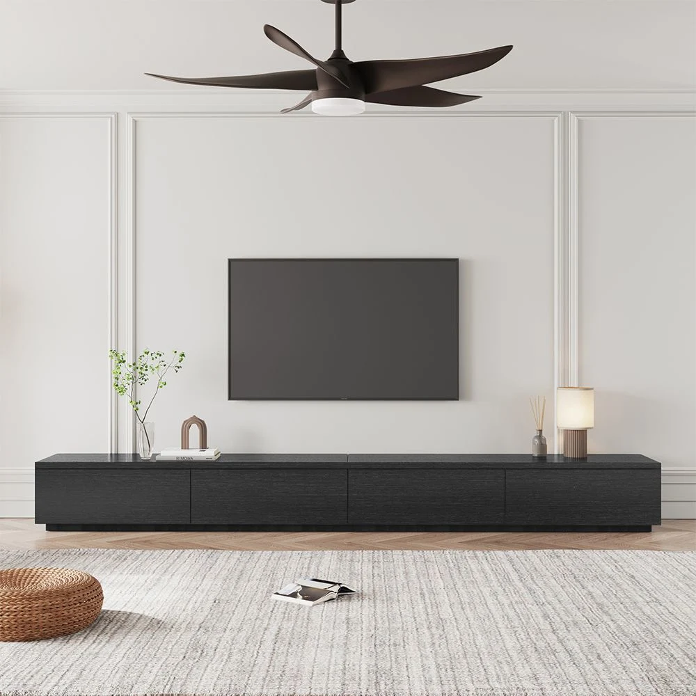 Modern Black TV Stand with Minimalist Long Media Console for up to 100 Inch