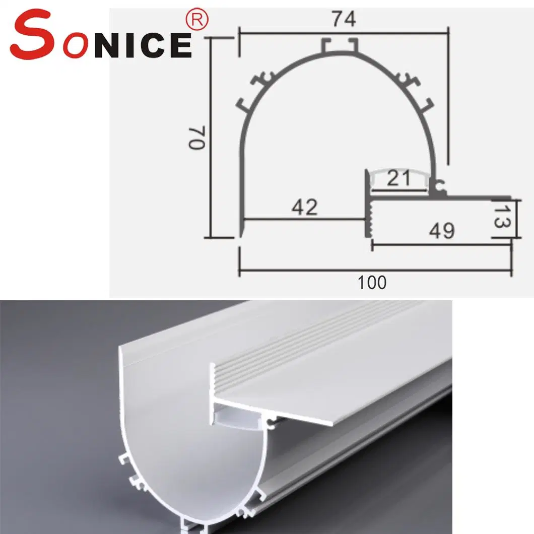 P70100W789 ovale Wandscheibe für Innenwände für Deckenwinkel-LED Profilleuchte