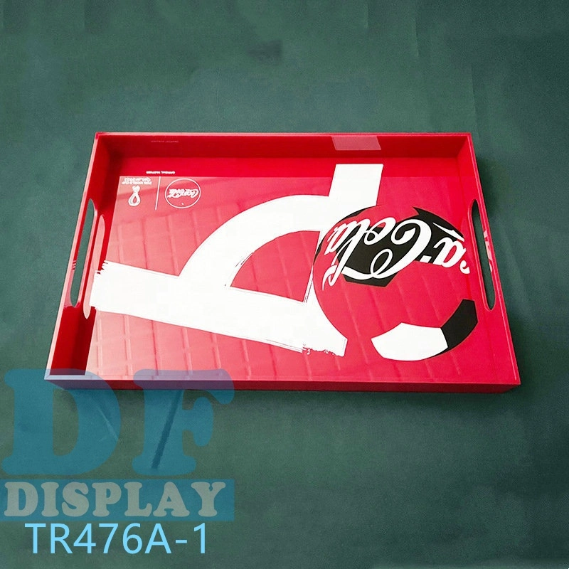 Serving Plastic Serving Tray Serving Tray with Handles Custom Acrylic Square Serving Tray Customized Silk Screen Laser/Hot Stamping Logo Acrylic Trays