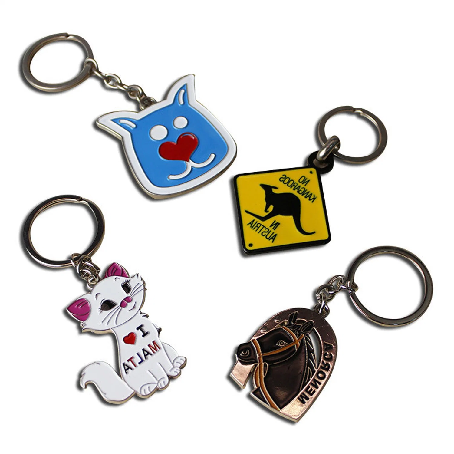 Trending Metal Custom Logo Charm Fashion Enamel Keychain Key Holder Promotional Gifts