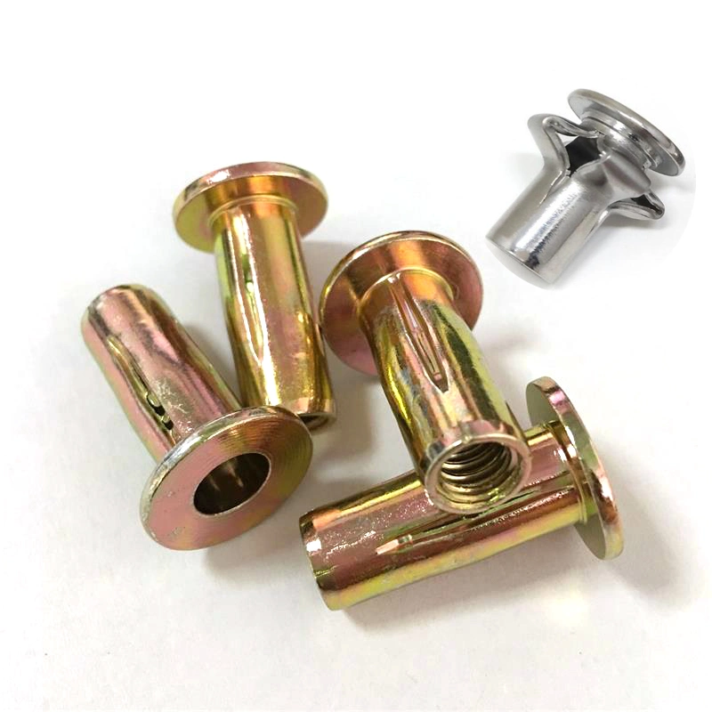 M6 M8 M10 Zinc Plated Nutsert Rivnut Large Flange Slotted Body Cross Bulb Split Rivet Nut