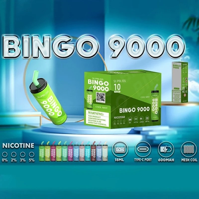 Bingo Supbliss Randm 9000 bouffées Vape jetables rechargeables