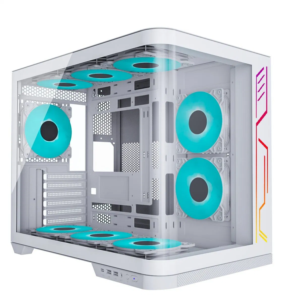 2023 Nuevo competitivo de vidrio curvo Gaming Case ATX Fish Tank PC Case Caja de ordenador