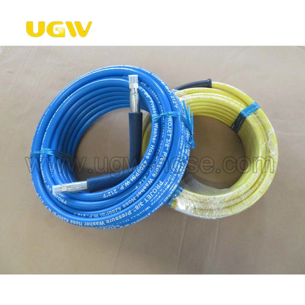 Blue High Pressure Cleaning Hose Rubber Steel Wire Industrial Wash Hose