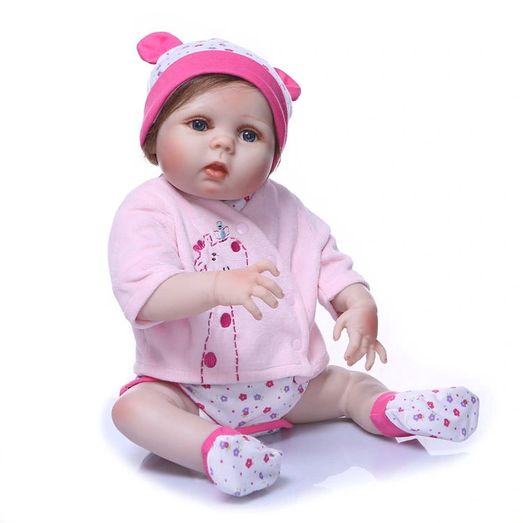 Renascidos Bebê Silicone bonecos de corpo inteiro 22 polegada Girl Doll realista / realista o aniversário de brinquedo Conjunto de Oferta