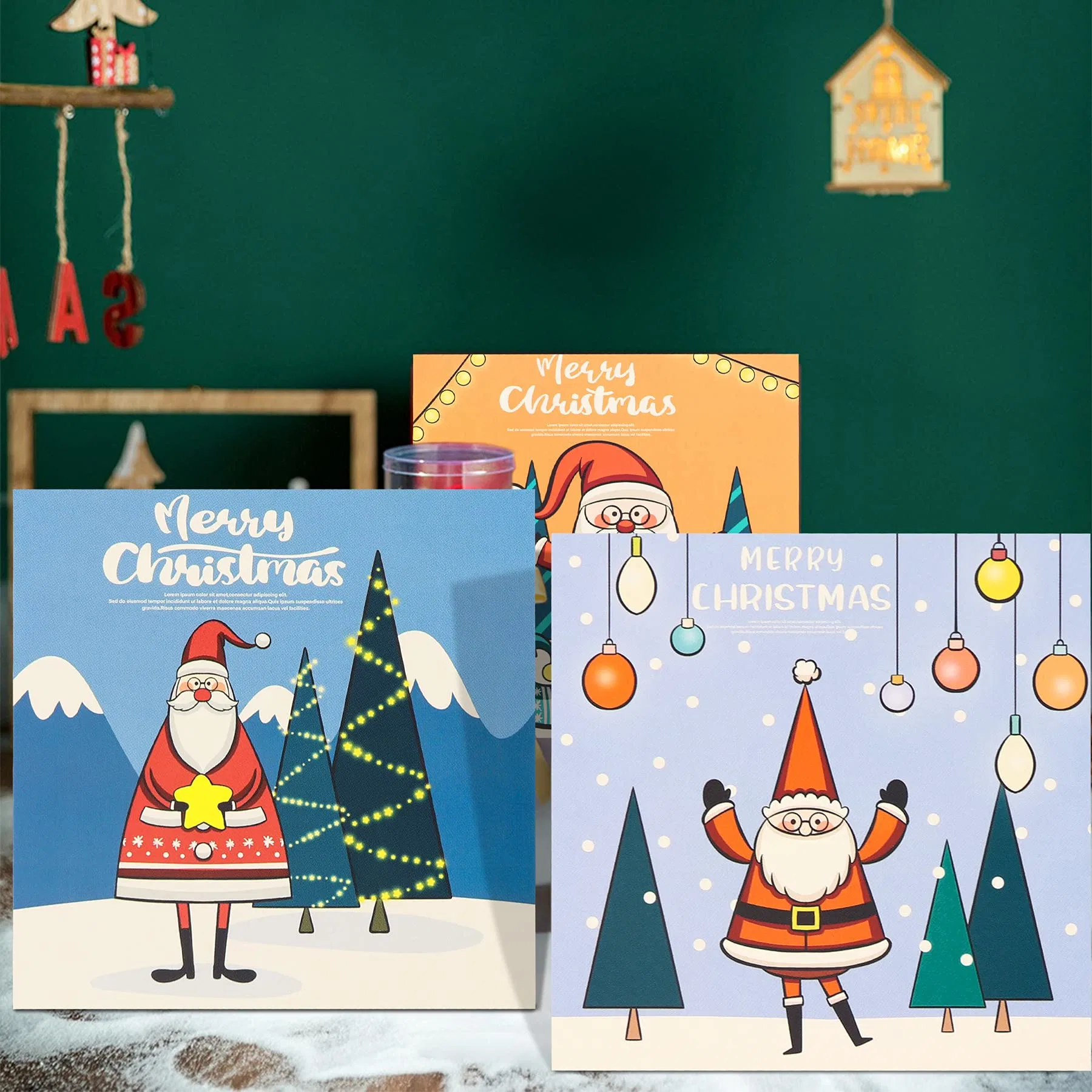 Cartoon Christmas Cards New Year Gift Blessing Greeting Envelope Xmas Greeting Cards Postcards Tarjeta De Navidad