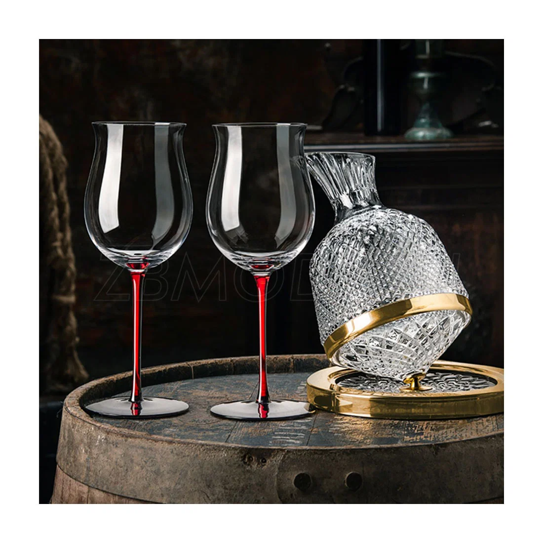 Comercio al por mayor de hogares de estilo simple tipo banda creativa copa de cristal de vidrio de vino tinto