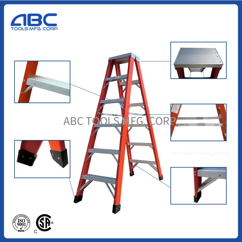 2X12 24 10 Steps Combination Double Extension/Telescopic Ladder with Fiberglass Ladder Price