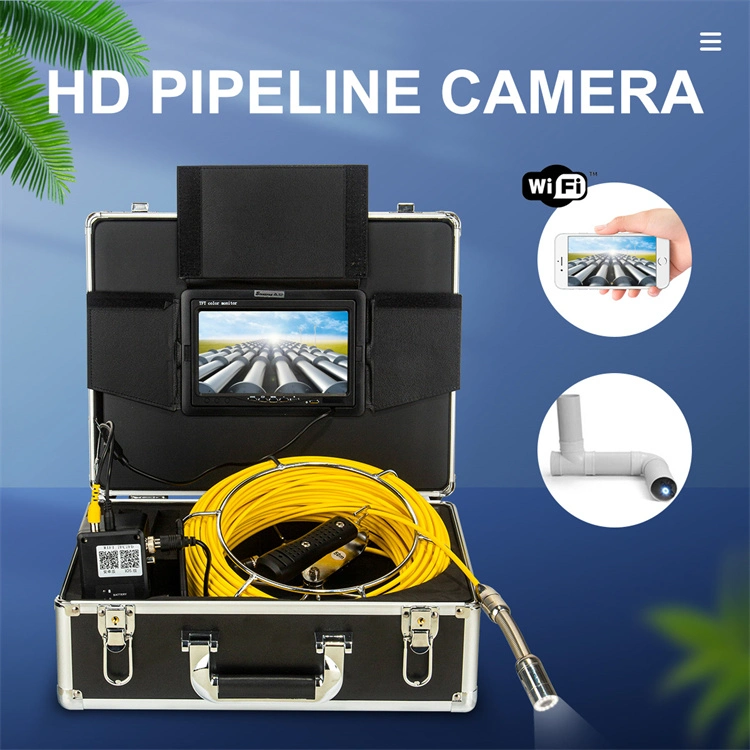 42mm Dual Lens Sewer Drain Pipe Waterproof Inspection Camera with 7" LCD Monitor 20m Cable