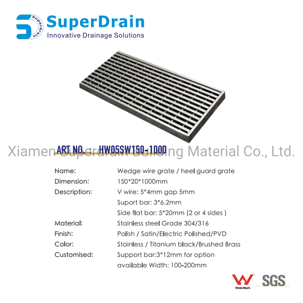 China Anti-Sliding Stainless Steel Slimline Mesh Floor Grate Drain