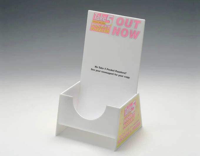 Countertop Brochure Holder High quality/High cost performance White Acrylic Stand A4 Size Perspex Sign Holder Pocket