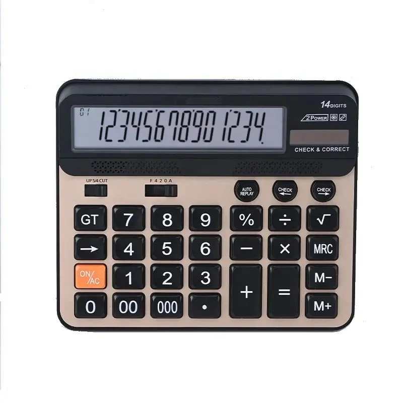 Wholesale/Supplier Custom 14 Digits Desktop Calculator Professional Calculator with Autoplay Function