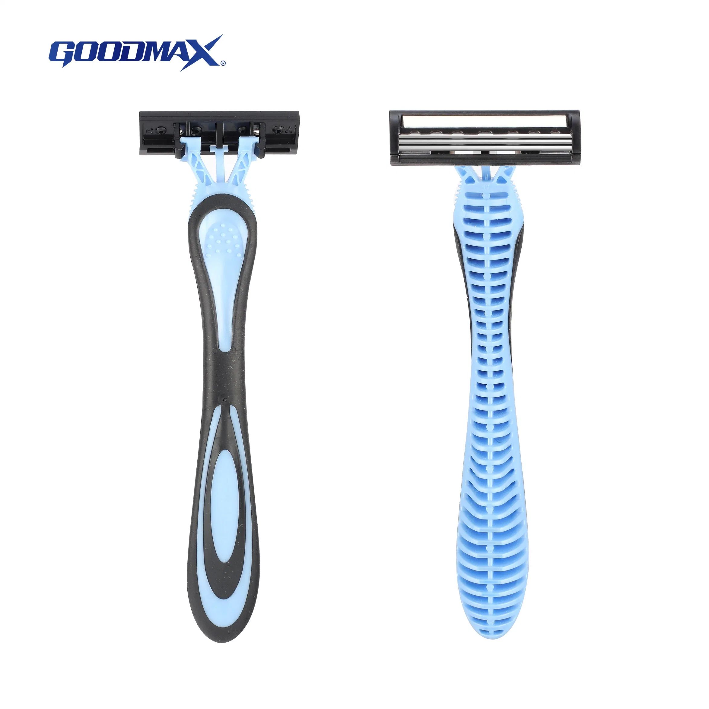 High quality/High cost performance  Triple Blade Disposable Razor Plastics and Rubber Handle