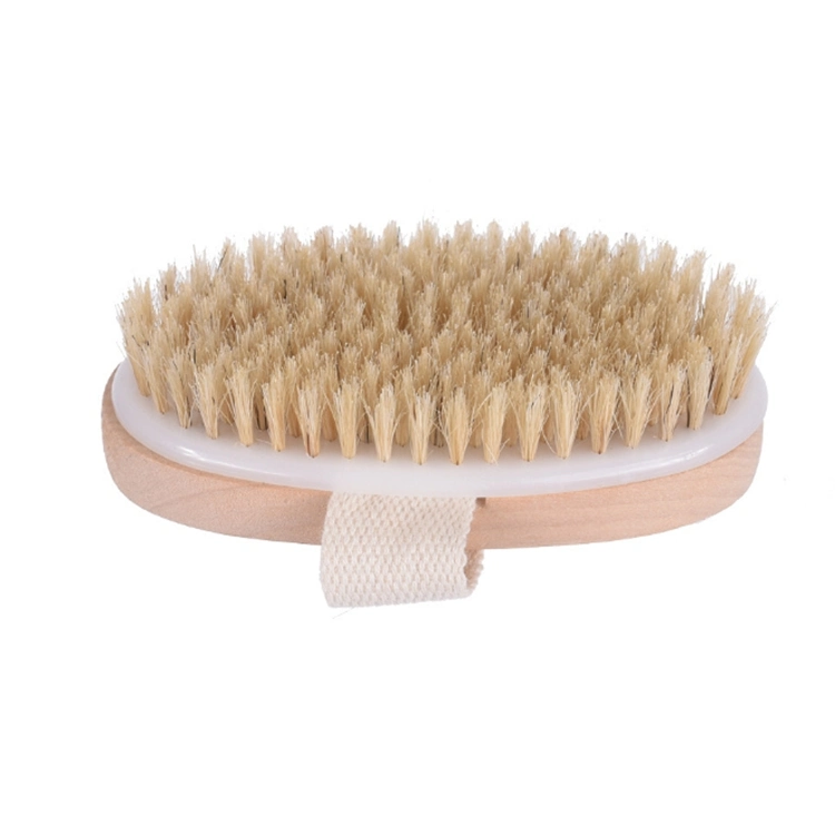 Wholesale/Supplier High quality/High cost performance Bamboo Wooden Handle Dry Skin Silicone Bath Body Brush Beech Wood Boar Bristles Bath Brush for Women